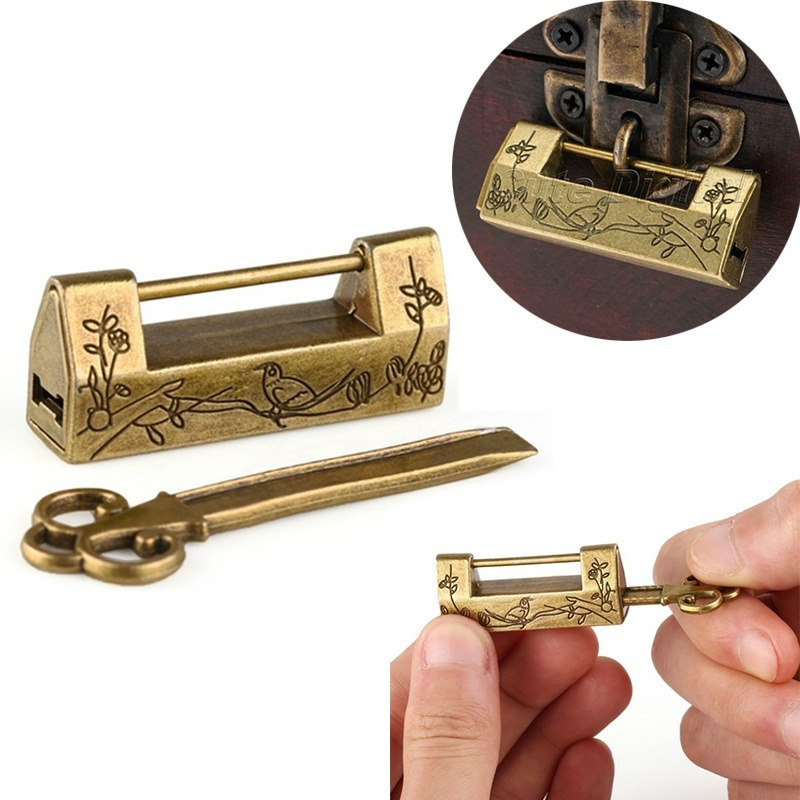 2세트 중국 빈티지 앤티크 자물쇠 옛날 스타일 자물쇠와 - Letter Opener Brass 리뷰 및 가격