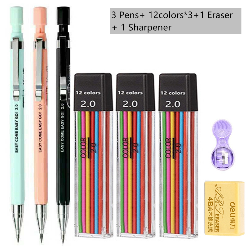 2.0mm 기계식 연필(검정색/컬러 리드 리필 포함)  - Staedtler Pencil Lumocolor 리뷰 및 가격